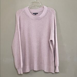 American Eagle Outfitters Light Pink Waffle Crewneck Sweater SZ L